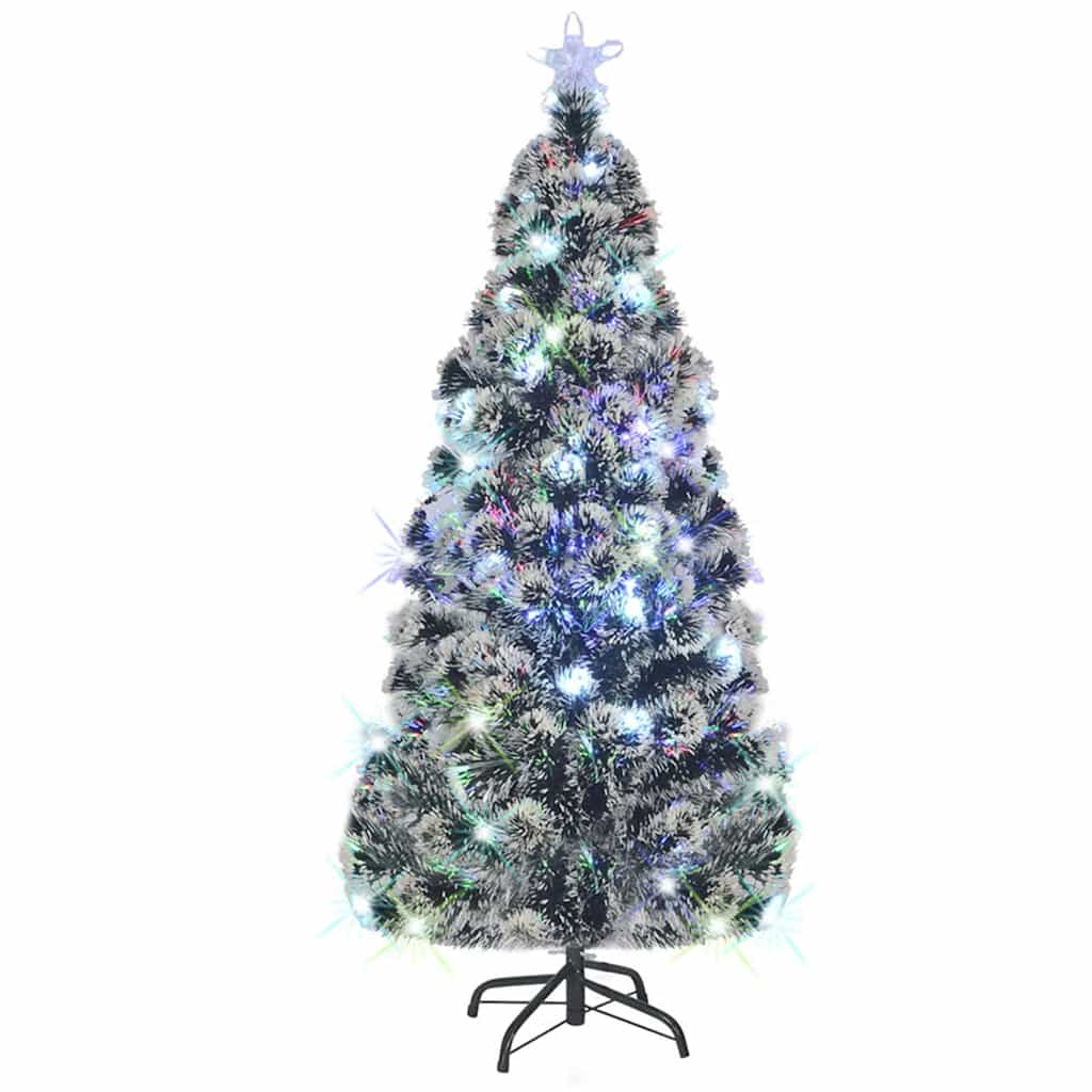 vidaXL Sztuczna choinka z LED i stojakiem 210 cm, włókno optyczne