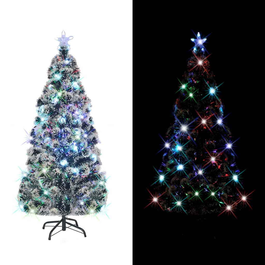 vidaXL Sztuczna choinka z LED i stojakiem 210 cm, włókno optyczne