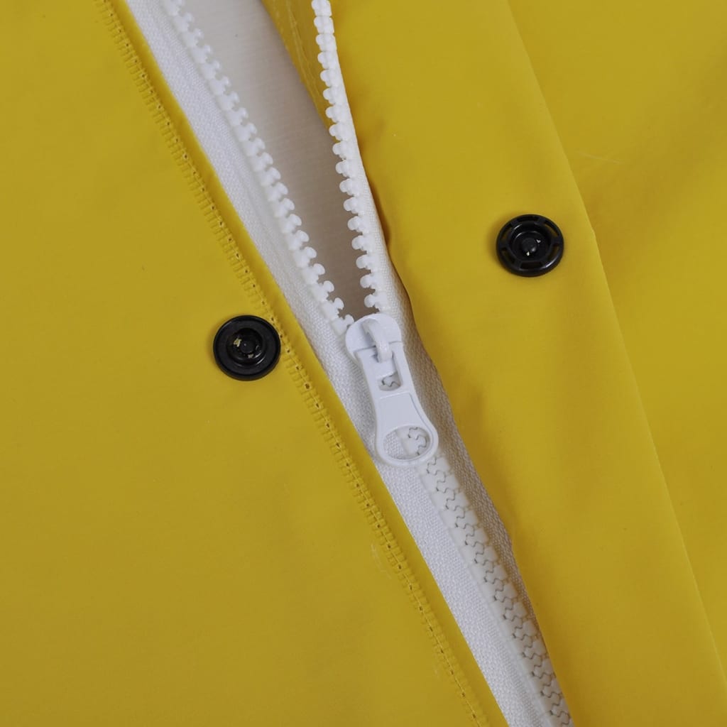 vidaXL Wodoodporny 2-cz. komplet przeciwdeszczowy z kapturem żółty XL