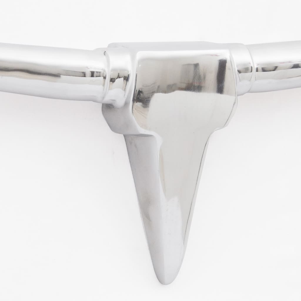 vidaXL Ozdobna głowa byka, dekoracja z aluminium, srebrna, 96 cm