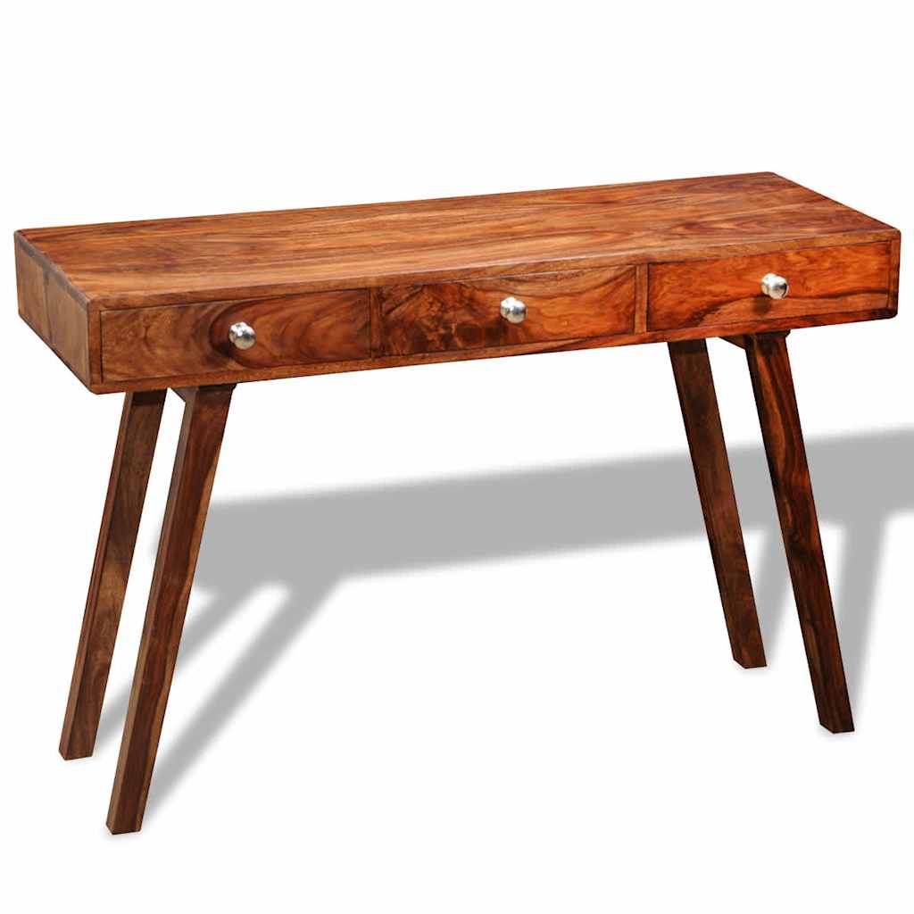 vidaXL Stolik typu konsola z 3 szufladami, lite drewno akacjowe, 76 cm