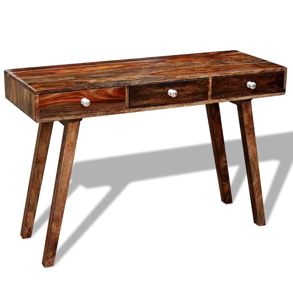 vidaXL Stolik typu konsola z 3 szufladami, lite drewno akacjowe, 76 cm