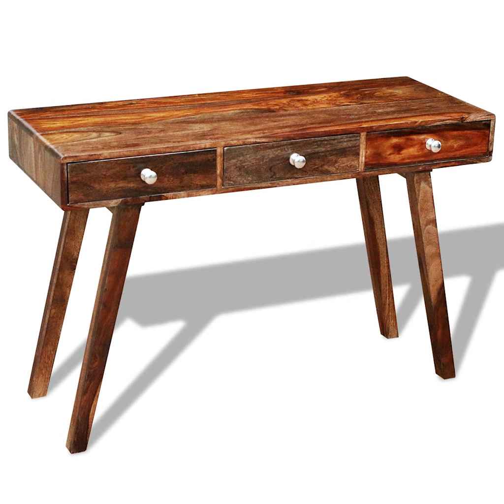 vidaXL Stolik typu konsola z 3 szufladami, lite drewno akacjowe, 76 cm