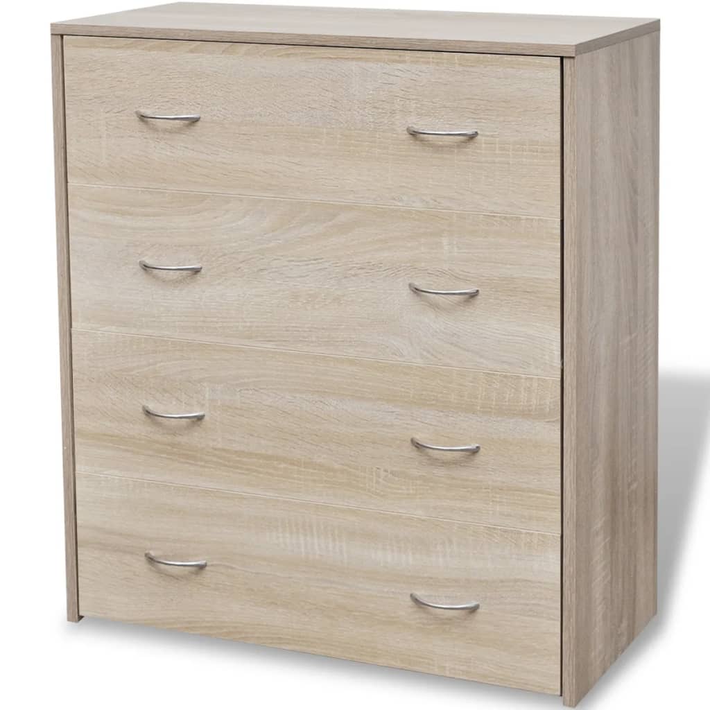 vidaXL Komoda z 4 szufladami, 60 x 30,5 x 71 cm, kolor dębowy