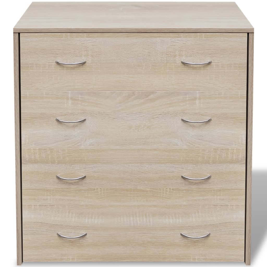 vidaXL Komoda z 4 szufladami, 60 x 30,5 x 71 cm, kolor dębowy
