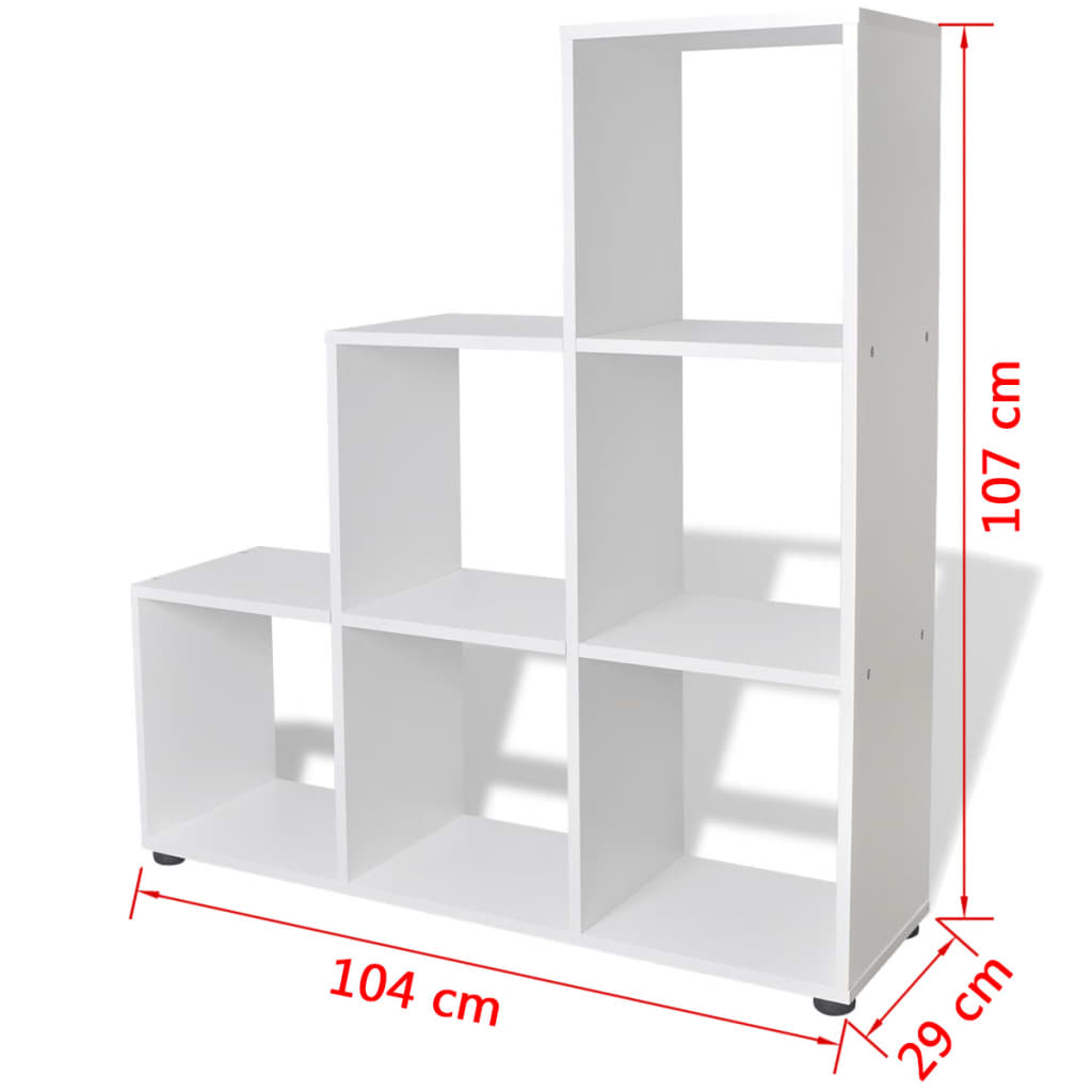 vidaXL Regał schodkowy, 107 cm, biały