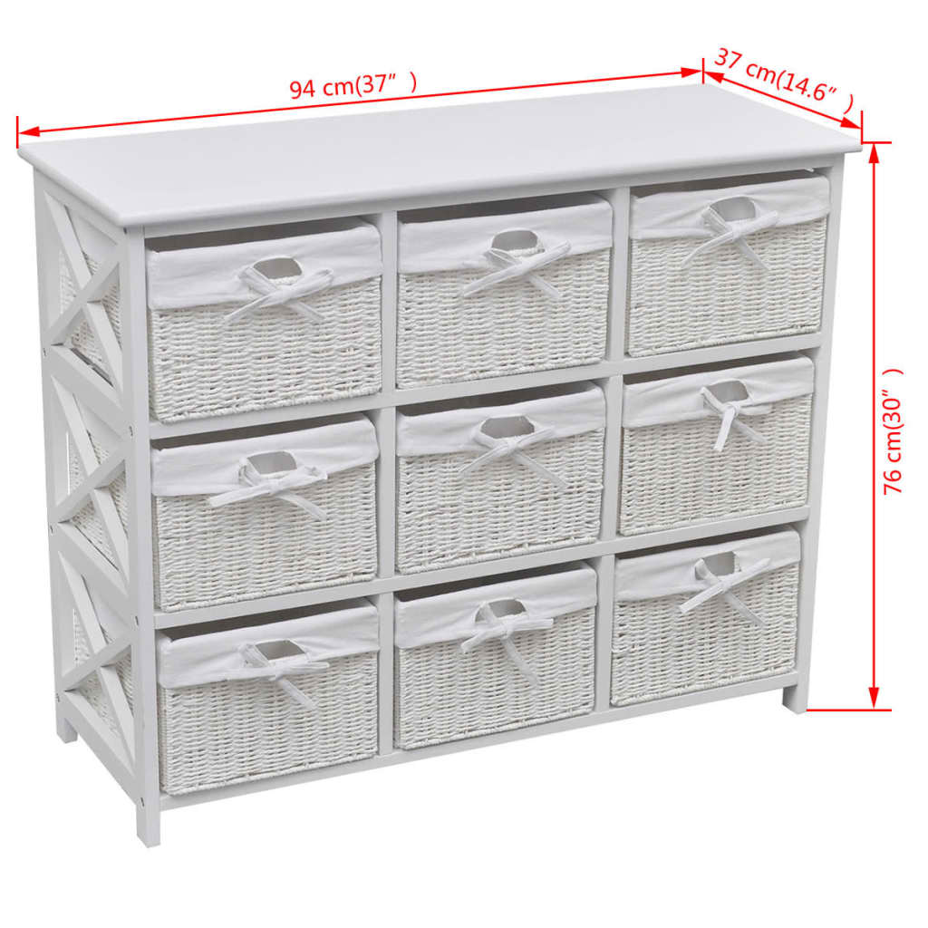 vidaXL Szafka z koszykami, biała