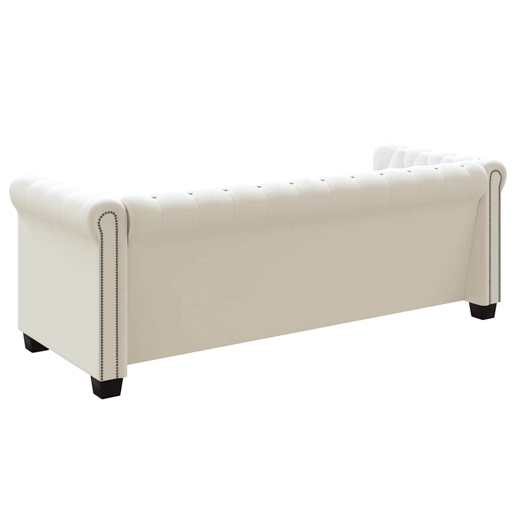 vidaXL Zestaw sof typu Chesterfield: 2- i 3-osobowa, eko-skóra, białe