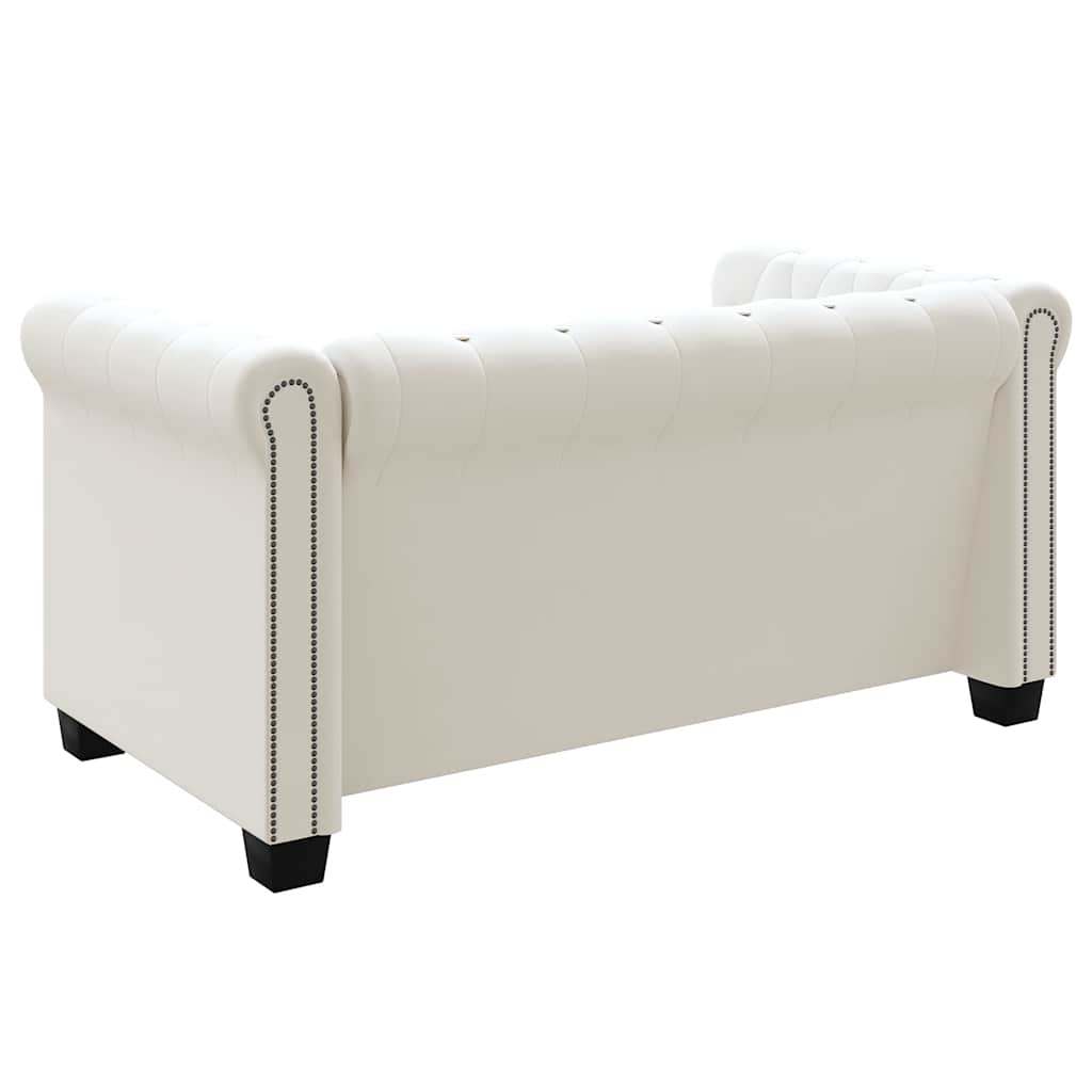 vidaXL Zestaw sof typu Chesterfield: 2- i 3-osobowa, eko-skóra, białe