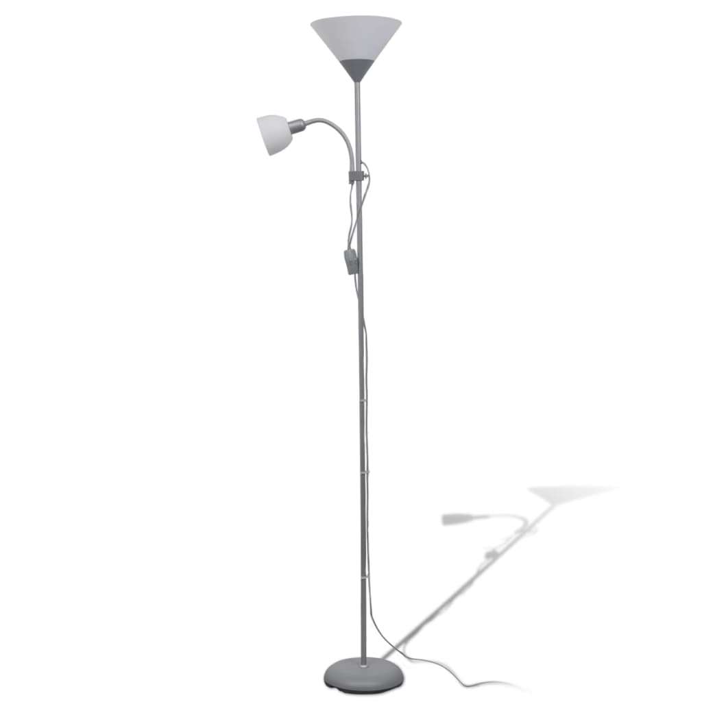 vidaXL Lampa podłogowa, szara