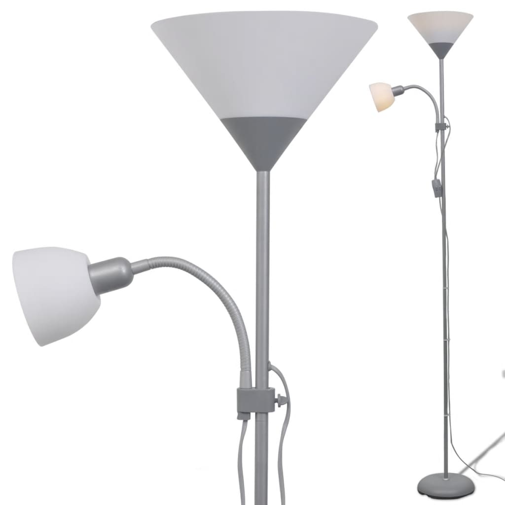 vidaXL Lampa podłogowa, szara