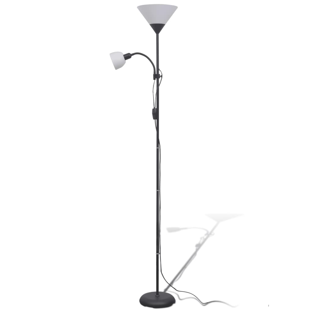vidaXL Lampa podłogowa, czarna