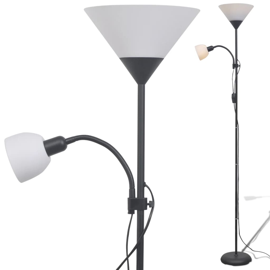 vidaXL Lampa podłogowa, czarna