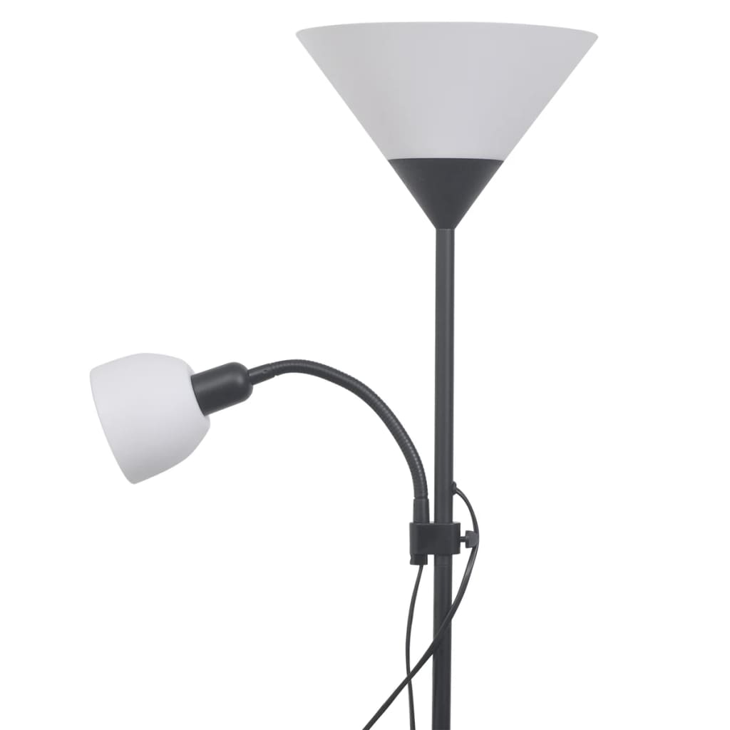 vidaXL Lampa podłogowa, czarna