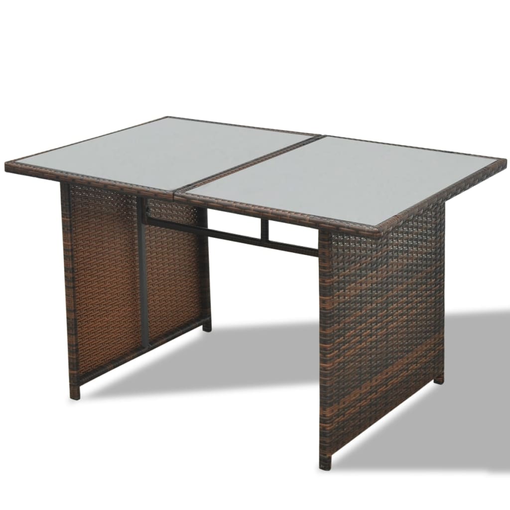 vidaXL 10-cz. zestaw mebli do ogrodu, poduszki, rattan PE, brązowy