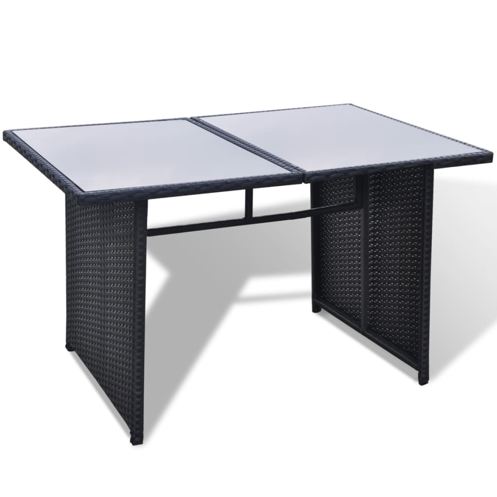 vidaXL 10-cz. zestaw mebli do ogrodu, poduszki, rattan PE, czarny