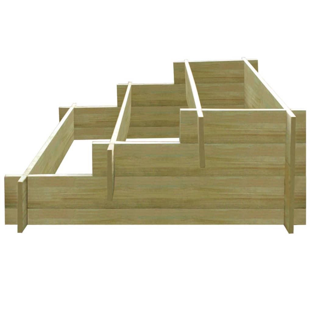 vidaXL Donica 3 poziomowa, 90 x 90 x 35 cm, impregnowane drewno