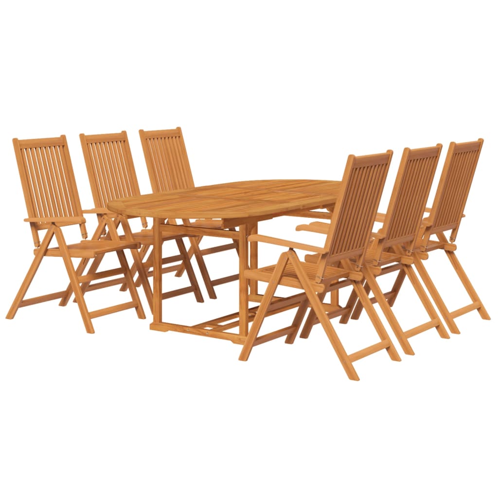 vidaXL 7-cz. zestaw mebli ogrodowych, lite drewno akacjowe, 150-200 cm