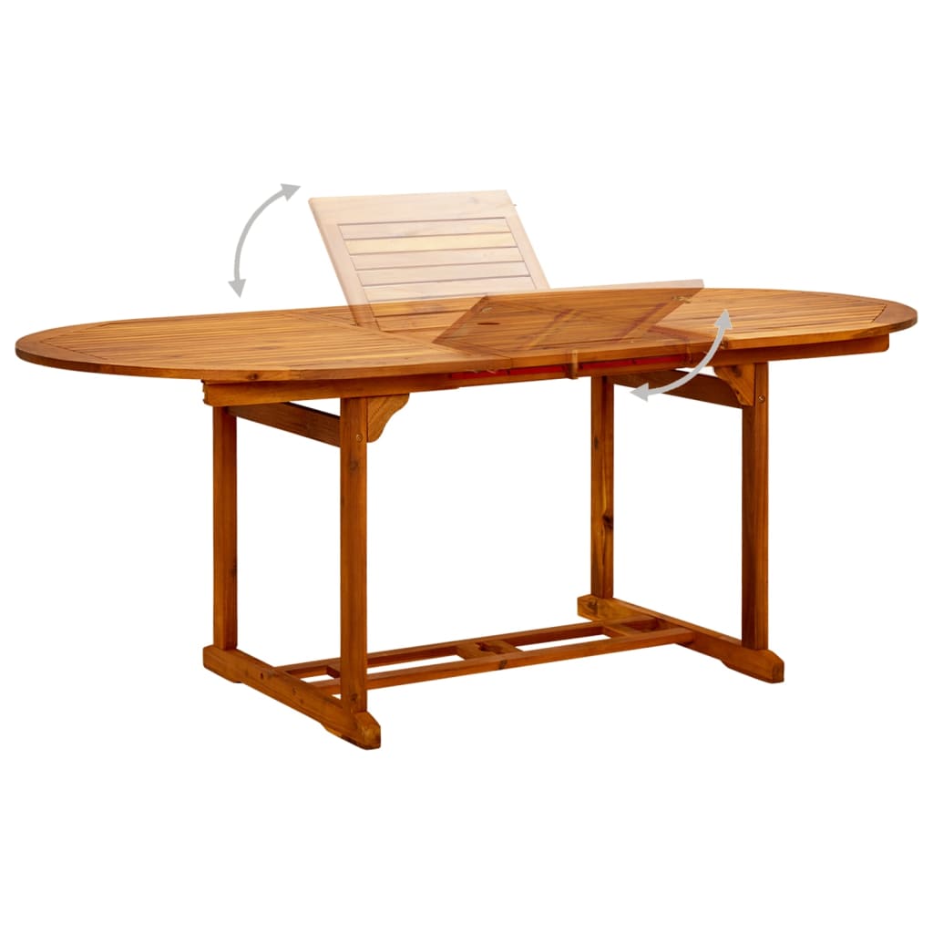 vidaXL Stół ogrodowy, (150-200)x100x75 cm, lite drewno akacjowe