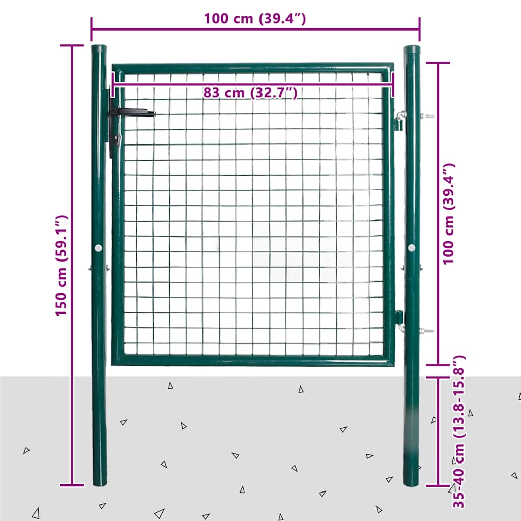 vidaXL Brama ogrodzeniowa Single Door 100x100 cm, stal malowana proszkowo