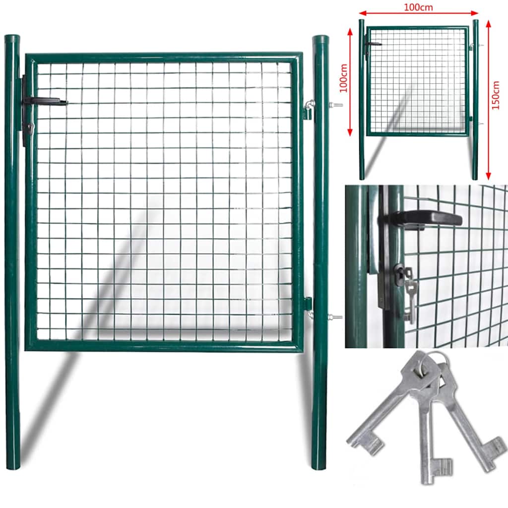 vidaXL Brama ogrodzeniowa Single Door 100x100 cm, stal malowana proszkowo