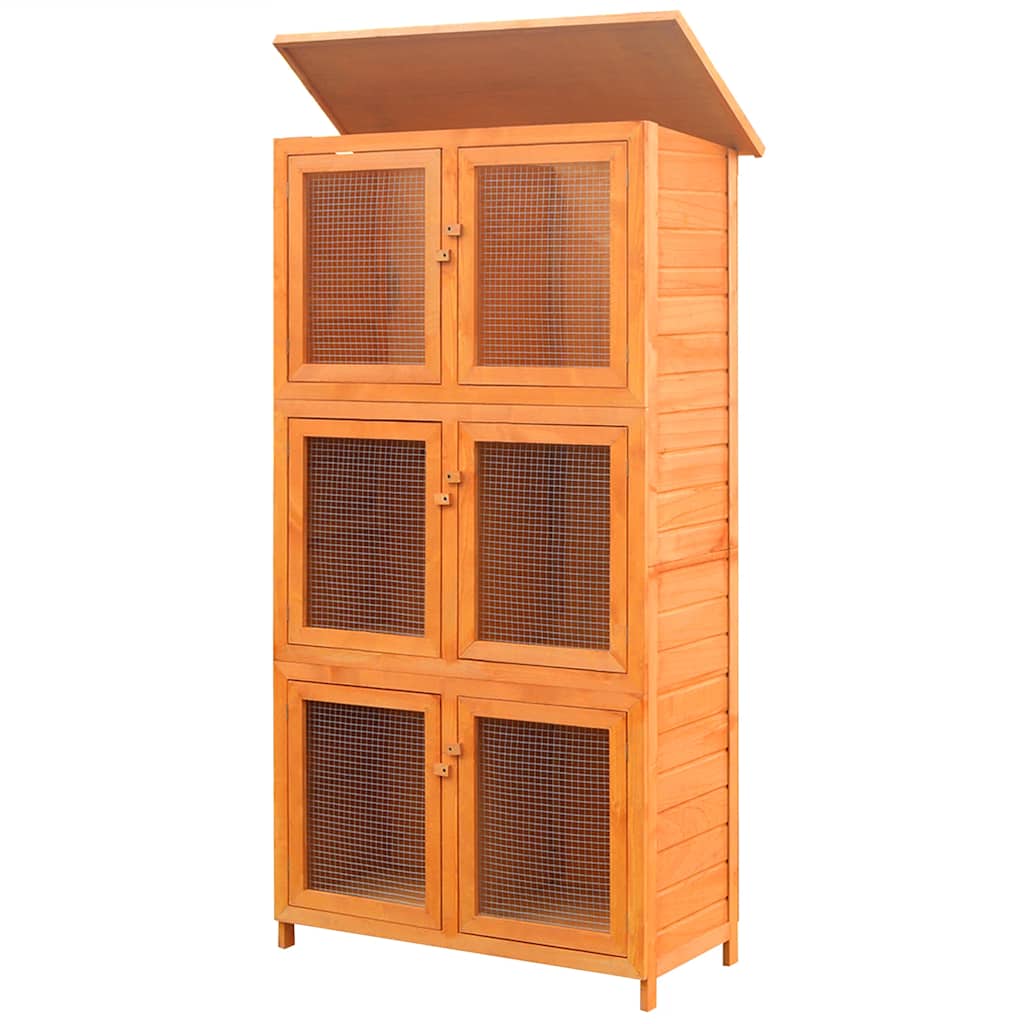 vidaXL Klatka dla królików, 6 przegród, drewniana