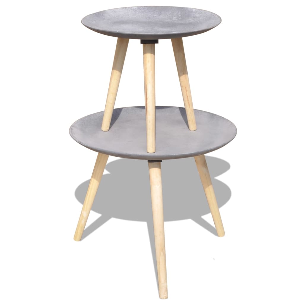 vidaXL Zestaw dwóch stolików, 55 i 44 cm, betonowa szarość