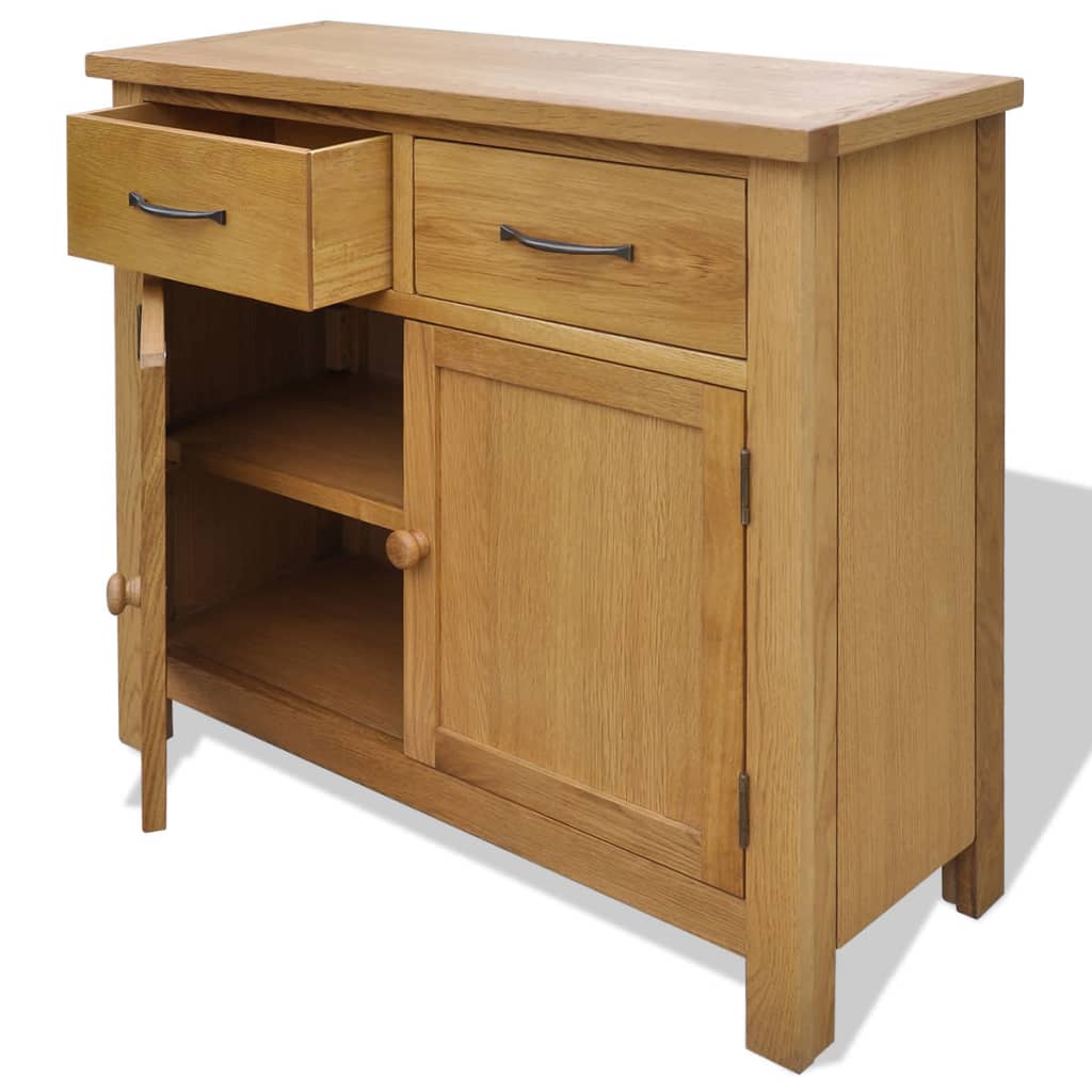 vidaXL Szafka, 90 x 33,5 x 83 cm, lite drewno dębowe