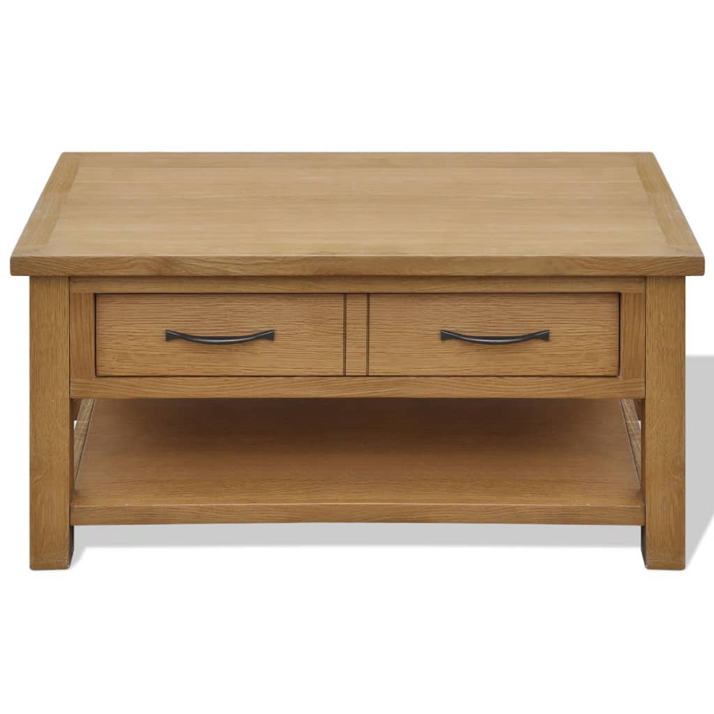 vidaXL Stolik kawowy, 88 x 53 x 45 cm, lite drewno dębowe