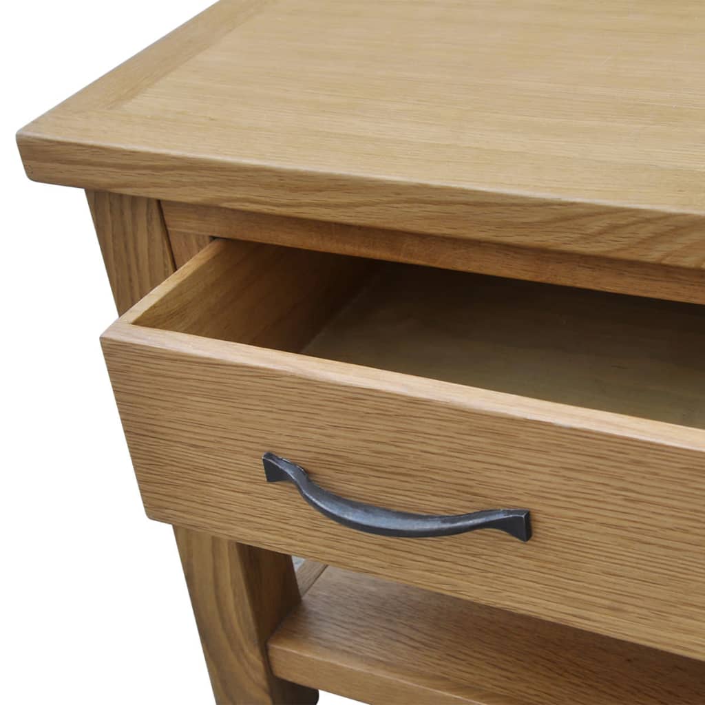 vidaXL Stolik kawowy, 88 x 53 x 45 cm, lite drewno dębowe