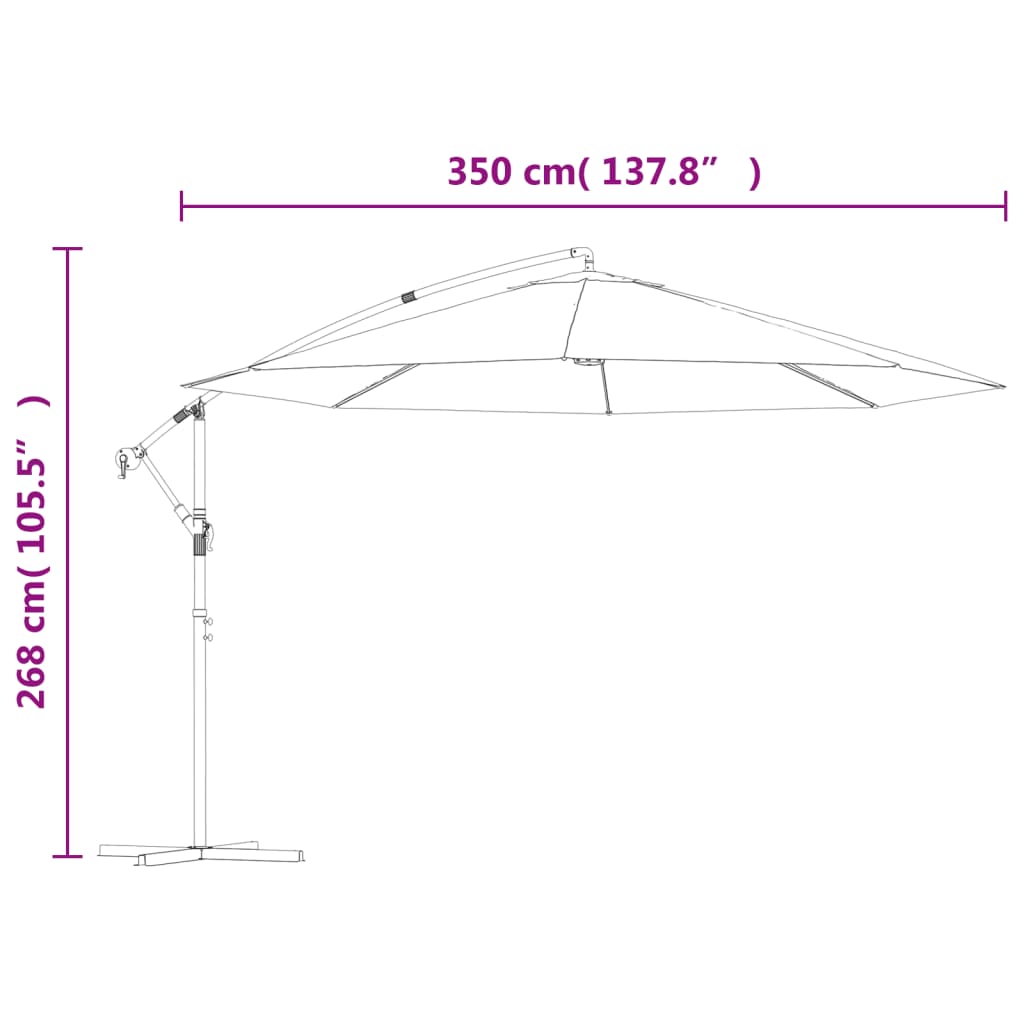 vidaXL Parasol na wysięgniku 3,5 m, piaskowy