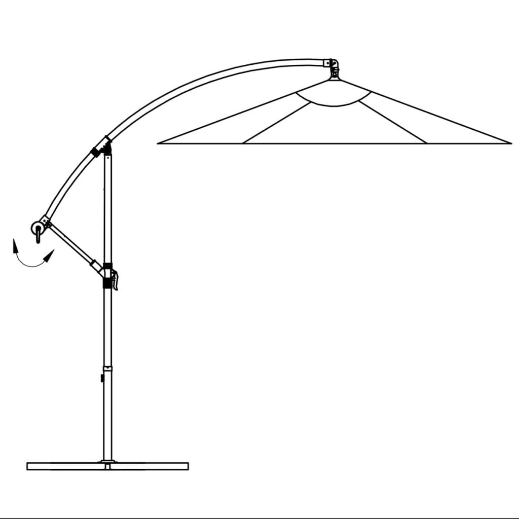vidaXL Parasol na wysięgniku 3 m, niebieski