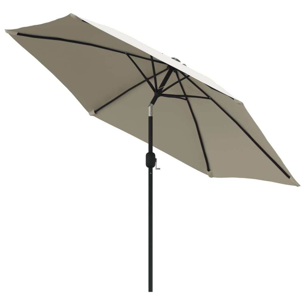 vidaXL Parasol z LED, na wysięgniku 3 m, piaskowy