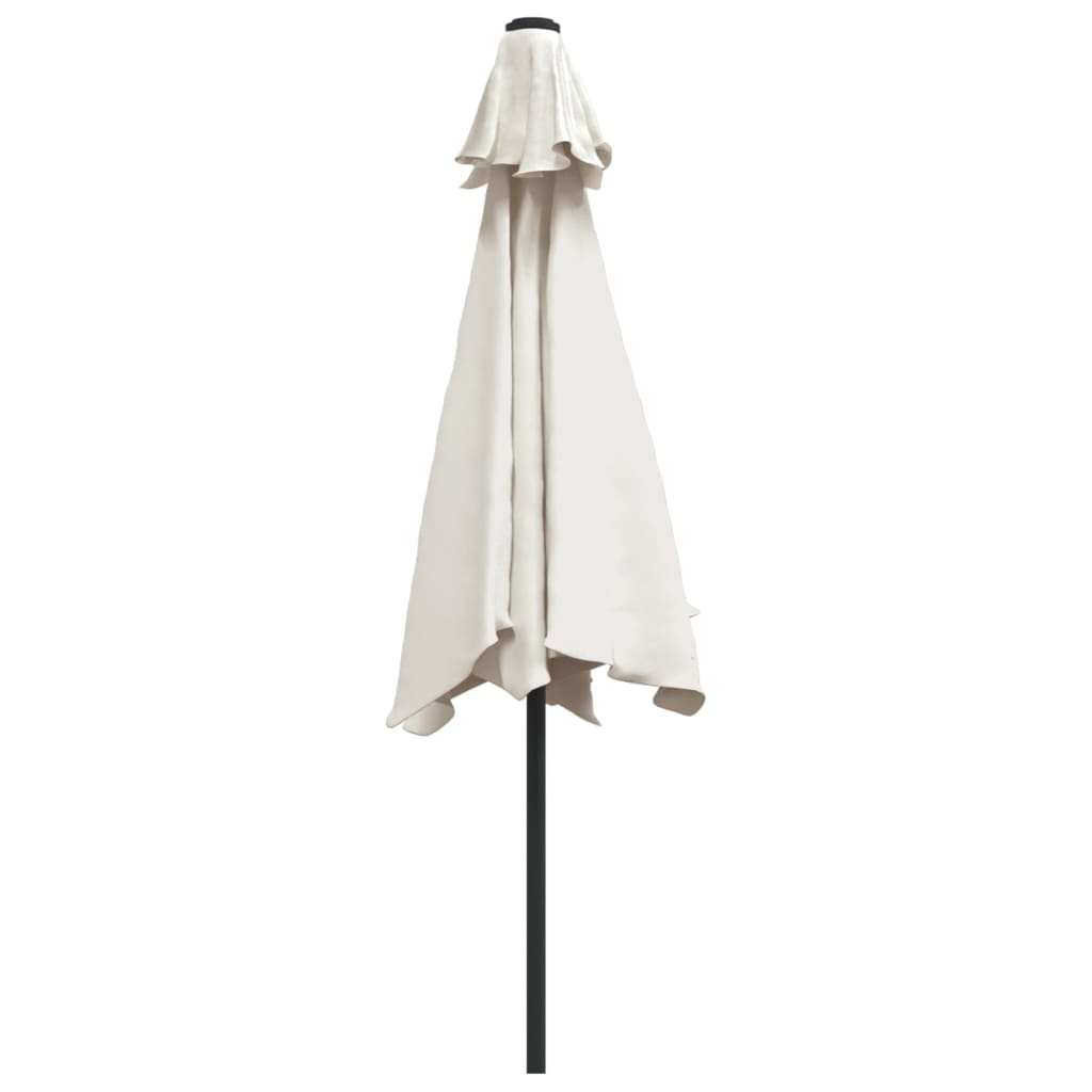 vidaXL Parasol z LED, na wysięgniku 3 m, piaskowy