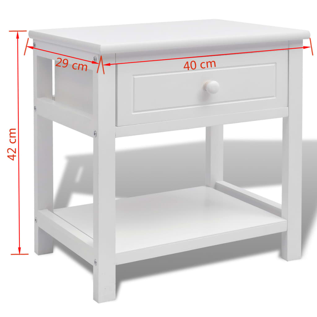 vidaXL Szafka nocna, drewniana, biała