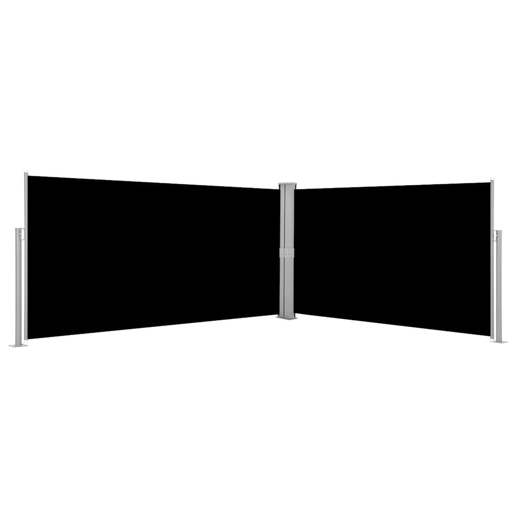 vidaXL Parawan rozsuwany, czarny, 160x600 cm