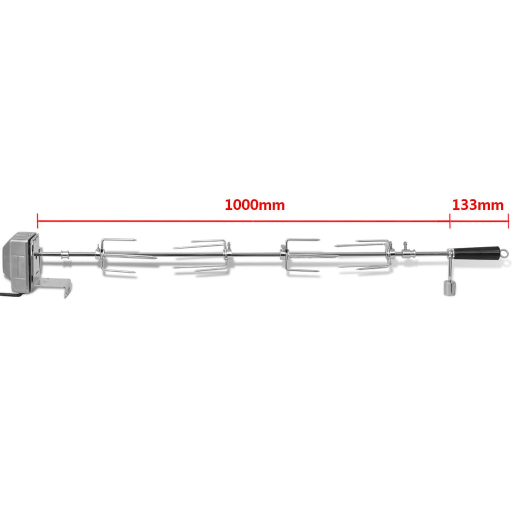 vidaXL Rożen do grilla z silnikiem, 1000 mm, stal