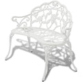 vidaXL Ławka ogrodowa, 100 cm, odlewane aluminium, biała