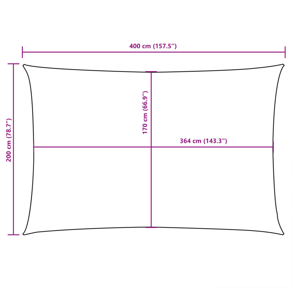 vidaXL Prostokątny żagiel ogrodowy z tkaniny oxford, 2x4 m, beżowy