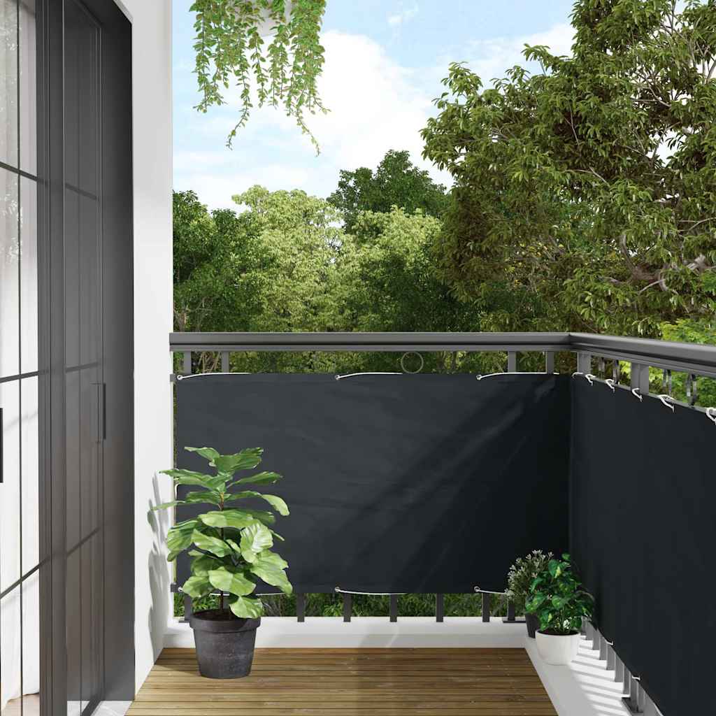 vidaXL Parawan balkonowy z tkaniny oxford 75x400 cm antracyt