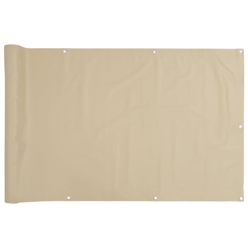 vidaXL Parawan balkonowy z tkaniny Oxford, 90x400 cm, beżowy