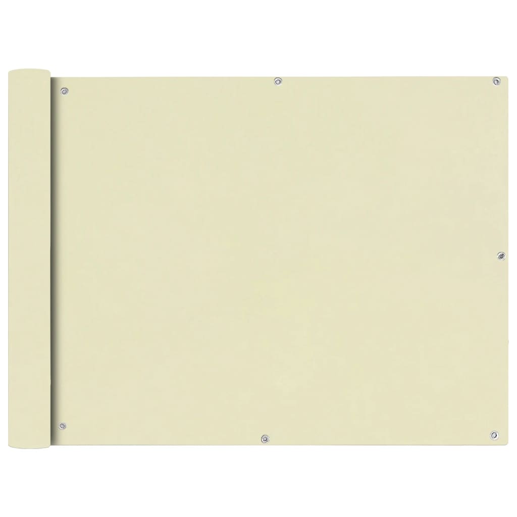 vidaXL Parawan balkonowy z tkaniny oxford 90x400 cm kremowy