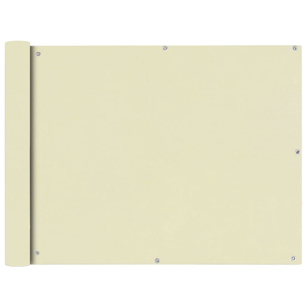 vidaXL Parawan balkonowy z tkaniny oxford 90x600 cm kremowy