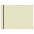 vidaXL Parawan balkonowy z tkaniny oxford 90x600 cm kremowy
