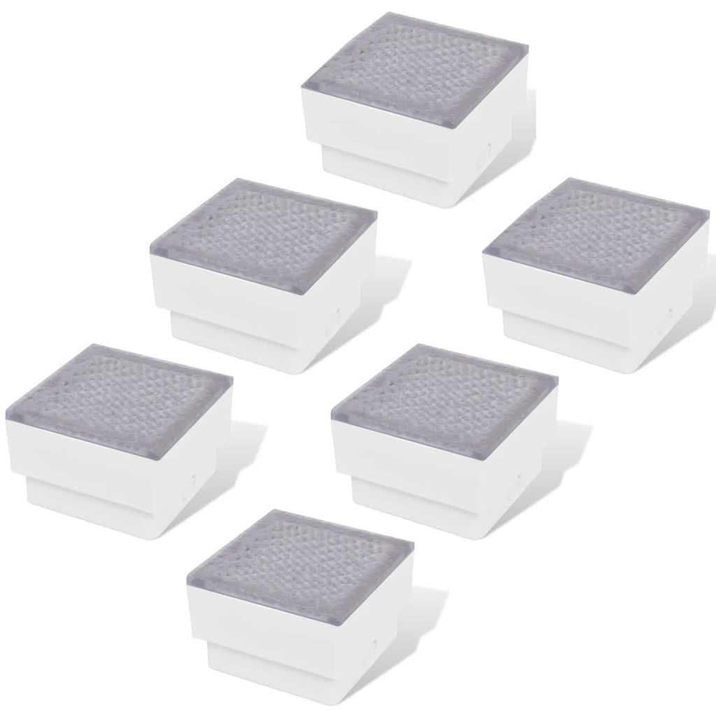vidaXL Lampy gruntowe LED, 6 szt., 100x100x68 mm