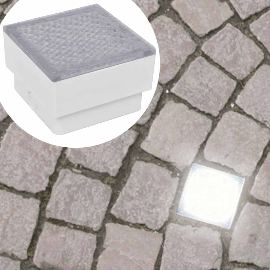 vidaXL Lampy gruntowe LED, 6 szt., 100x100x68 mm