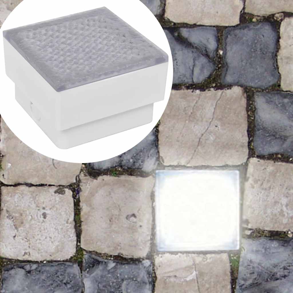 vidaXL Lampy gruntowe LED, 12 szt., 100x100x68 mm