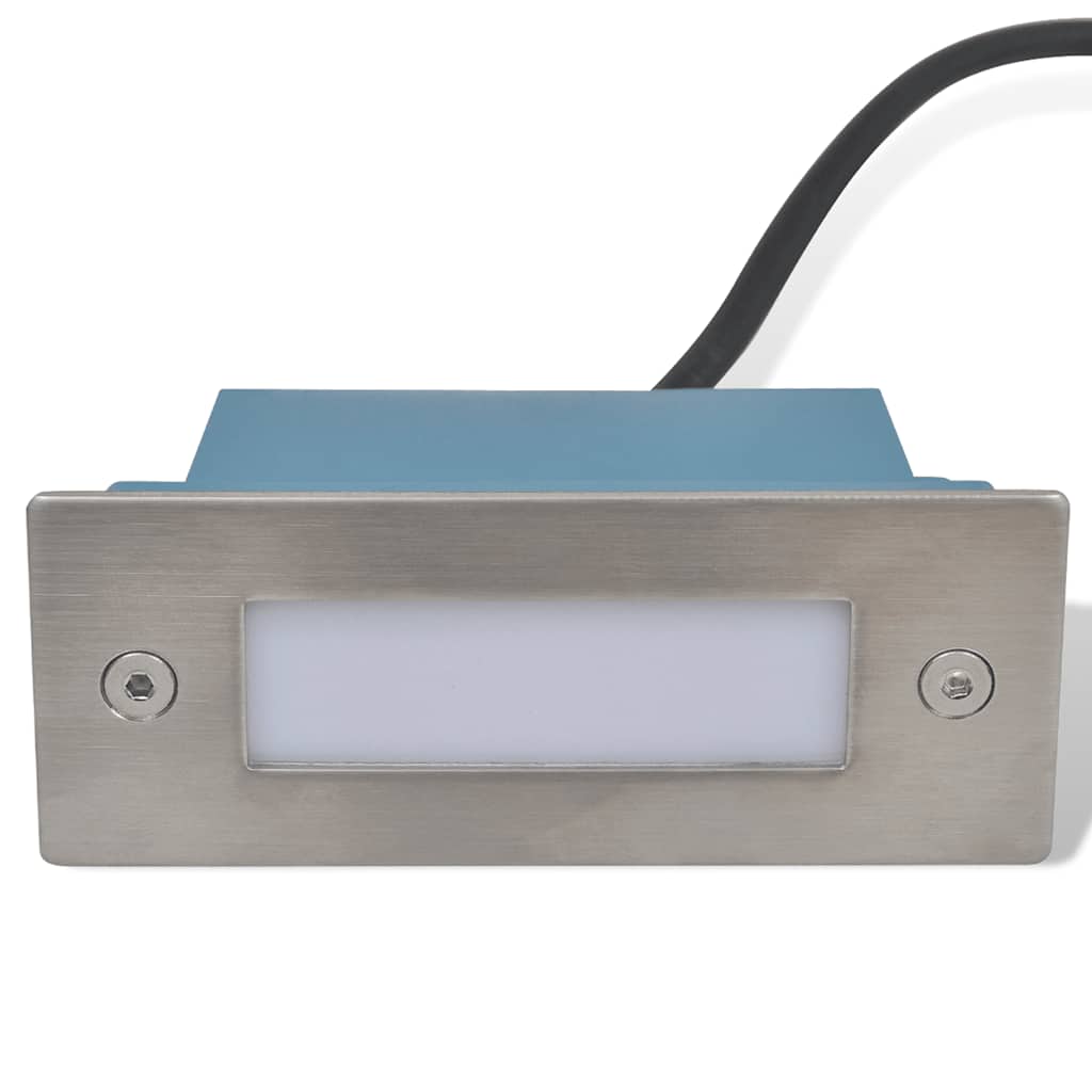 vidaXL Wpuszczane lampki schodowe LED, 12 sztuk, 44x111x56 mm