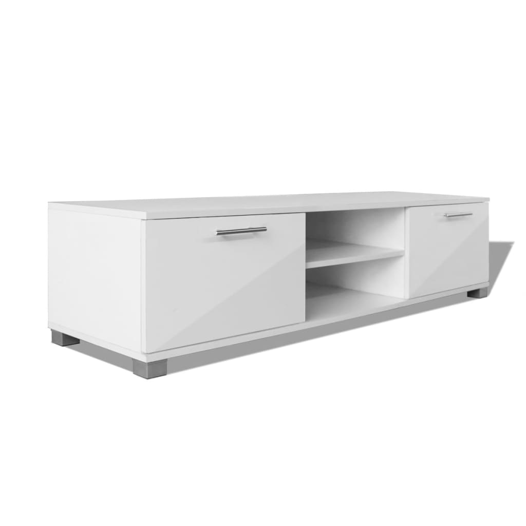 vidaXL Szafka pod TV, wysoki połysk, biała 120x40,5x35 cm