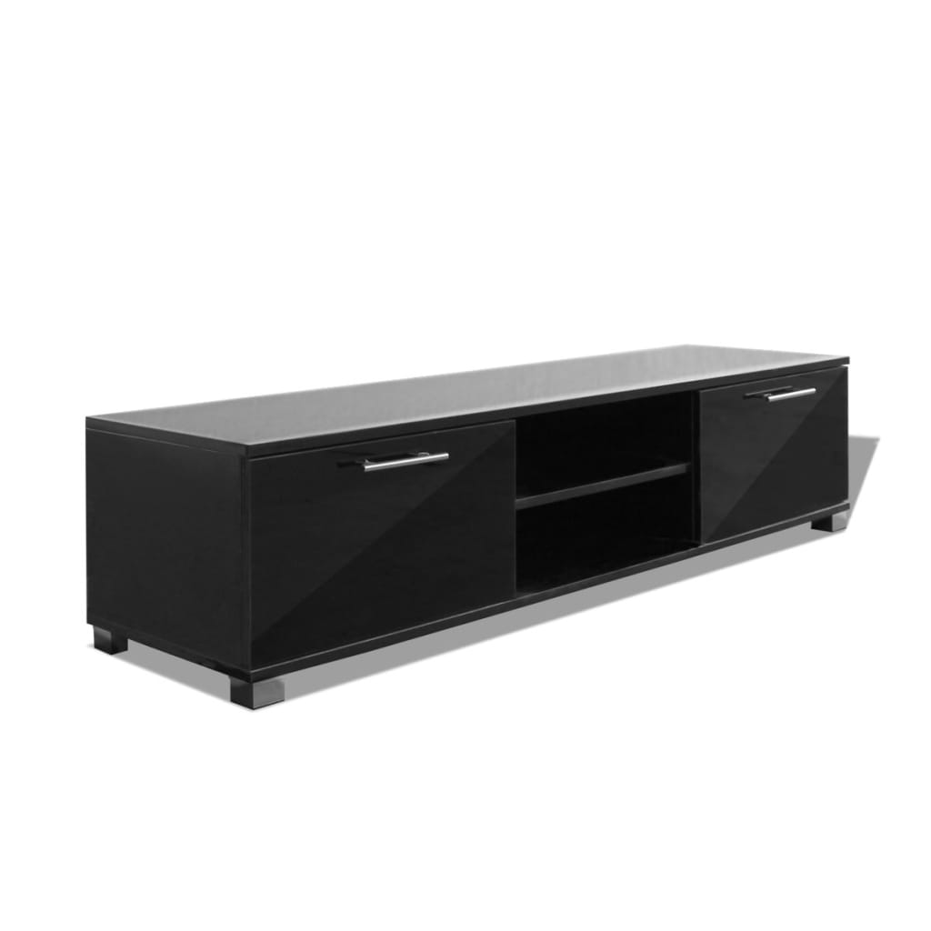 vidaXL Szafka pod TV na wysoki połysk czarna 120x40,5x35 cm